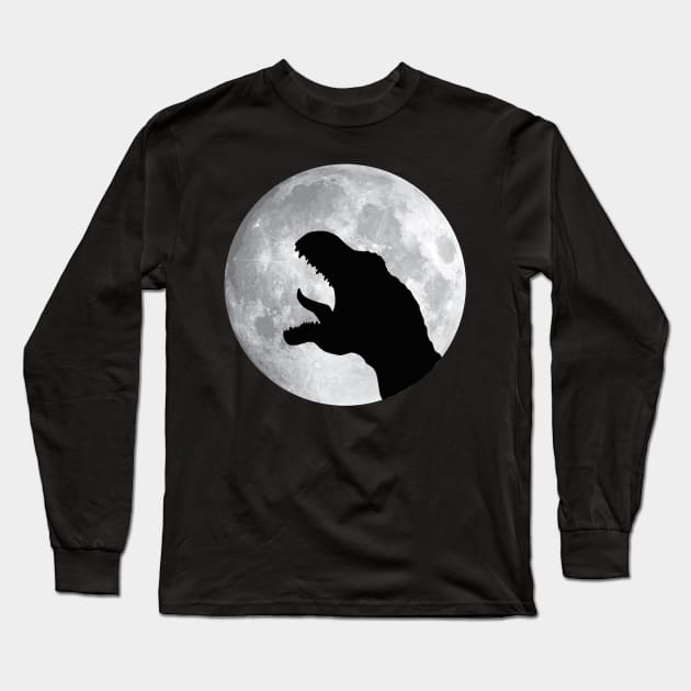 T rex moon Long Sleeve T-Shirt by SNK Kreatures